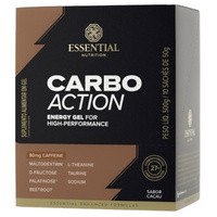 Energy Gel Carbo Action com Cafeína Cacau Caixa com 10 Sachês de 50g Essential Nutrition Energy Gel Carbo Action com Cafeína Cacau Caixa com 10 Sachês de 50g Essential Nutrition