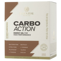Energy Gel Carbo Action sem Cafeína Cacau Caixa com 10 Sachês de 50g Essential Nutrition