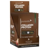 Collagen Protein Chocolate Língua de Gato Caixa com 10 Sachês de 32g Puravida Collagen Protein Chocolate Língua de Gato Caixa com 10 Sachês de 32g Puravida