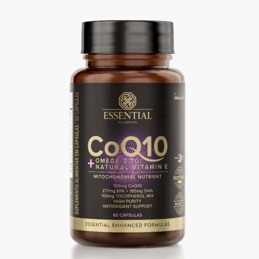 Coenzima Q10 + Ômega 3 TG + Vitamina E 60 Cápsulas Essential Nutrition UniNatural