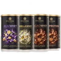 Kit 4PRO com 1 Cacao + 1 Vanilla + 1 Açaí + 1 Beef Whey Essential Nutrition
