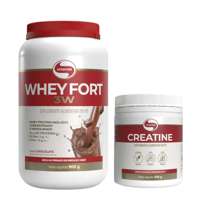 Kit Força e Intensidade Creatina Creatine 300g + Whey Fort 3W Chocolate 900g Vitafor Kit Força e Intensidade Creatina Creatine 300g + Whey Fort 3W Chocolate 900g Vitafor