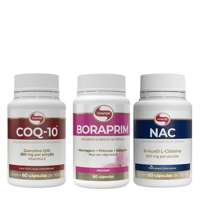 Kit Vitalidade Feminina COQ10 200mg/Porção 60 Caps + NAC 60 Caps + Boraprim 60 Caps Vitafor Kit Vitalidade Feminina COQ10 200mg/Porção 60 Caps + NAC 60 Caps + Boraprim 60 Caps Vitafor