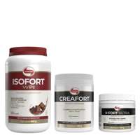 Kit Força Premium Creapure 300g + Isofort Chocolate 900g + Pré-Treino VFort Ultra Limão 240g Vitafor