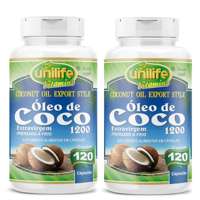 Óleo de Coco Kit com 2Un de 120 Cápsulas Unilife Óleo de Coco Kit com 2Un de 120 Cápsulas Unilife