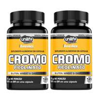 Picolinato de Cromo Kit com 2Un de 120 Cápsulas Unilife Picolinato de Cromo Kit com 2Un de 120 Cápsulas Unilife