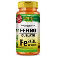 Ferro Quelato 60 Cápsulas Unilife