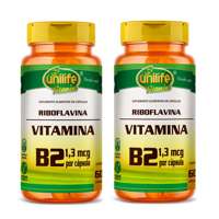 Riboflavina Vitamina B2 Kit com 2Un de 60 Cápsulas Unilife