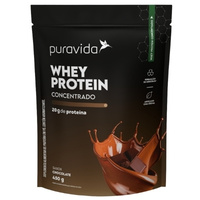 Whey Protein Concentrado Chocolate 450g Puravida Whey Protein Concentrado Chocolate 450g Puravida