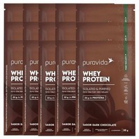 Whey Protein Isolado Dark Chocolate Box com 15 Sachês de 30g Puravida