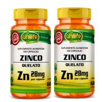 Zinco Quelato Kit com 2Un de 60 Cápsulas Unilife Zinco Quelato Kit com 2Un de 60 Cápsulas Unilife