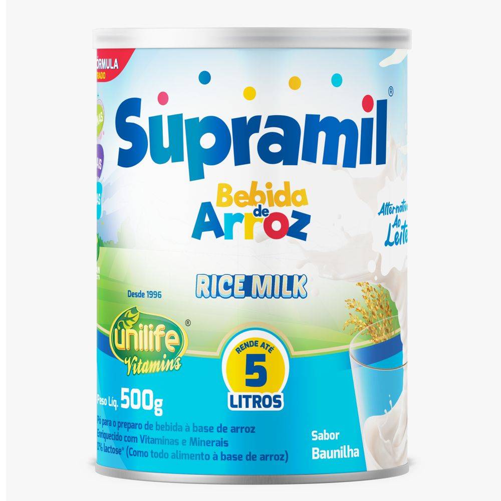 Bebida de Arroz Rice Milk Kids Supramil Baunilha 500g Unilife :: UniNatural