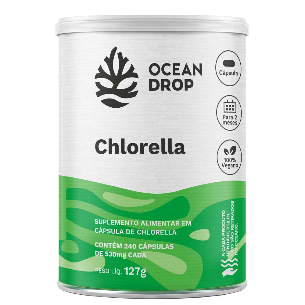 Chlorella 530mg 240 Cápsulas Ocean Drop UniNatural