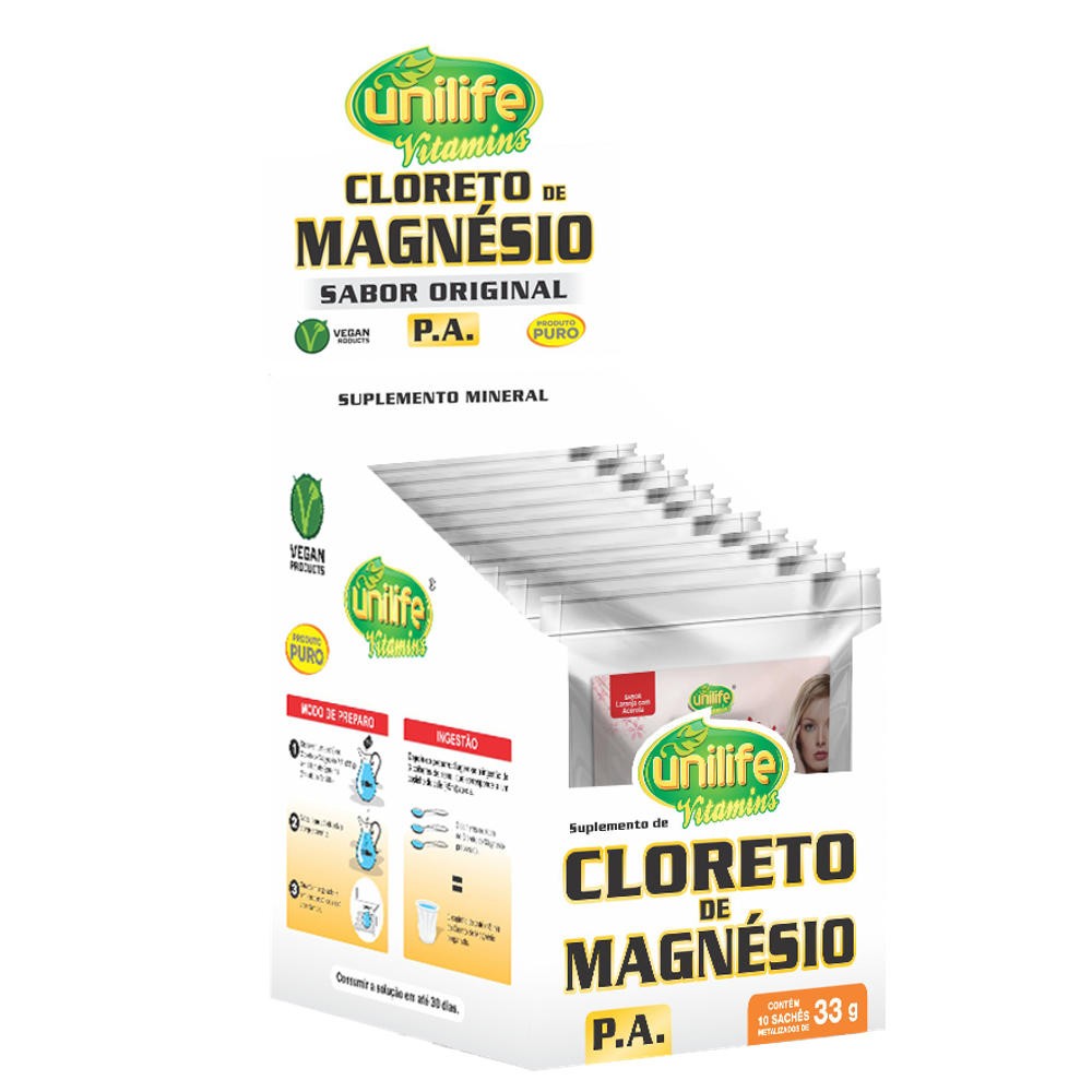 Cloreto de Magnésio P.A. 10 Sachês de 33g Unilife
