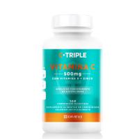 C-Triple Vitamina C 500mg com Vitamina D + Zinco 100 Comprimidos Divina Pharma