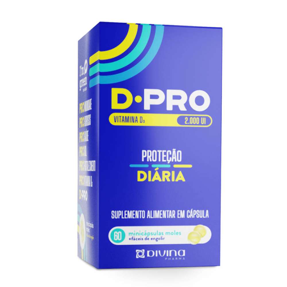 Vitamina D D-Pro 2000UI 60 Cápsulas Divina Pharma :: UniNatural