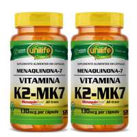 Vitamina K2 MK7 Kit com 2UN de 120 Cápsulas Unilife