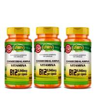 Vitamina B12 Cianocobalamina Kit com 3UN de 60 Cápsulas Unilife Vitamina B12 Cianocobalamina Kit com 3UN de 60 Cápsulas Unilife