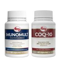 Kit + Vitalidade Coenzima Q10 CoQ-10 200mg/Porção 60 Caps+ Multivitamínico Imunomult 60 Caps Vitafor Kit + Vitalidade Coenzima Q10 CoQ-10 200mg/Porção 60 Caps+ Multivitamínico Imunomult 60 Caps Vitafor
