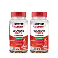 Bioviton Gummy Colágeno Tipo II Morango Kit com 2 UN de 30 Gomas Unilife