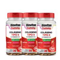 Bioviton Gummy Colágeno Tipo II Morango Kit com 3UN de 30 Gomas Unilife