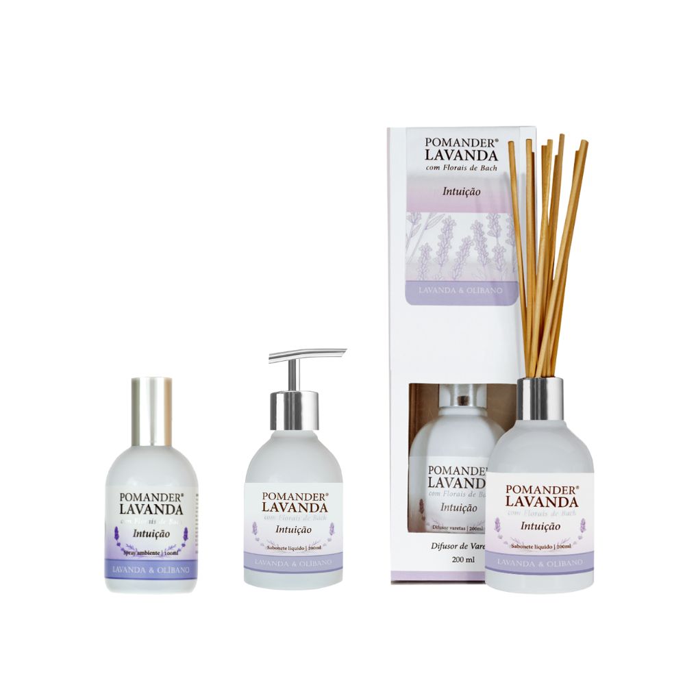Pomander Kit Pomander Lavanda e Olíbano Intuição Kit com Spray + Difusor de Varetas ...