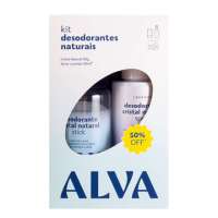 Kit Desodorantes Naturais 01 Cristal Natural 120g + 01 Spray Lavanda 120ml Alva