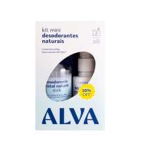 Kit Mini Desodorantes Naturais 01 Cristal Natural 60g + 01 Spray Lavanda 30ml Alva