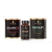 Kit Beauty 1 Collagen Skin CBerry 330g + 1 Vitalift 90 Cáp + 1 Fiberlift 260g Essential Nutrition