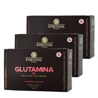Glutamina Kit 3 Box com 30 Sachês de 5g Essential Nutrition