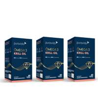 Ômega 3 Krill Oil Kit com 3 UN de 60 Cápsulas Puravida
