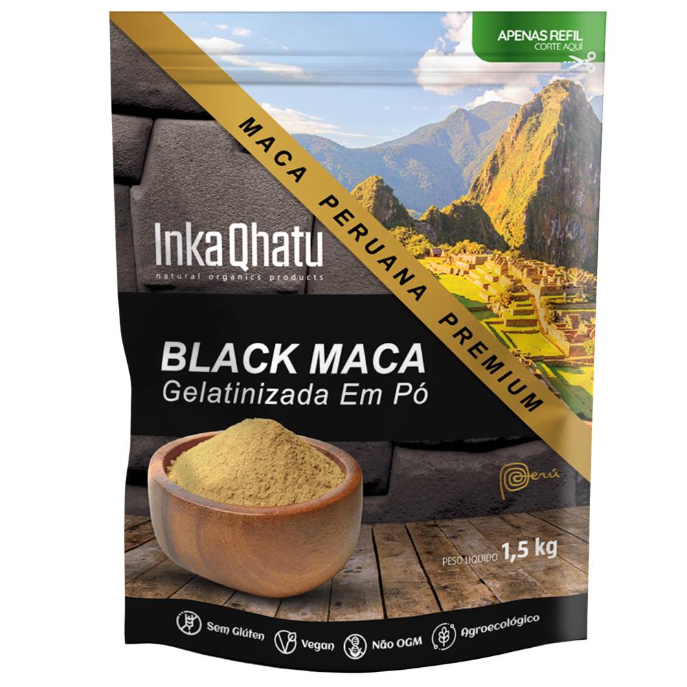 Maca Peruana Black Gelatinizada Refil 1,5kg Inka Qhatu :: UniNatural