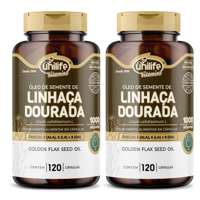 Óleo de Semente de Linhaça Dourada 1000mg Kit com 2Un de 120 Cápsulas Unilife Óleo de Semente de Linhaça Dourada 1000mg Kit com 2Un de 120 Cápsulas Unilife