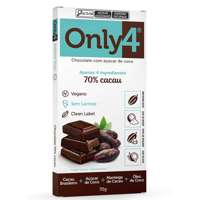 Chocolate Cacau 70% Puro Sem Lactose 70g Only4