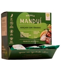 Paçoca com Cobertura de Chocolate 70% Cacau Caixa com 24Un de 30g Manduí