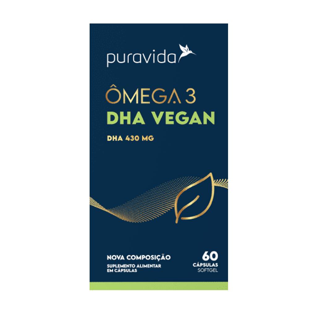 Vegan Ômega 3 DHA 60 Cápsulas Puravida UniNatural