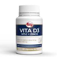 Vitamina D3 + Vitamina C + Zinco 60 Cápsulas Vitafor Vitamina D3 + Vitamina C + Zinco 60 Cápsulas Vitafor