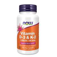 Vitamina D3 1000UI & K2 45mcg 120 Cápsulas Now Foods